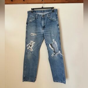 Wrangler Distressed Blue Denim Jeans